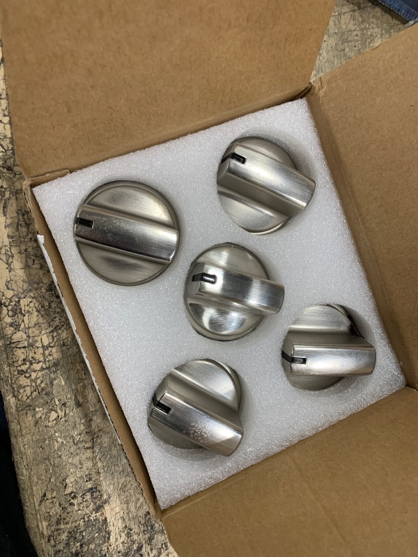 Photo 1 of 4 Pack Stainless Steel WB03x24818 Gas Stove Knob Replacement for ge,PS11729081 AP5989029 Stainless Steel Stove Replacement Knobs,Compatible with ge Stove Knob?Not Universal?