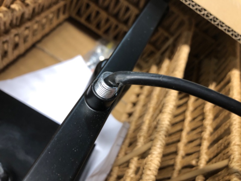 Photo 1 of ***DAMAGED - CABLES FRAYED - SCRATCHED - UNABLE TO TEST - NO BULBS - SEE PICTURES***
InterMaka 33.5” Hand Woven Rattan 6-Light Chandeliers for Dining Room, 2 Layer Boho Linear Chandelier Rectangle Farmhouse Pendant Light Fixture for Kitchen Island Bar Liv