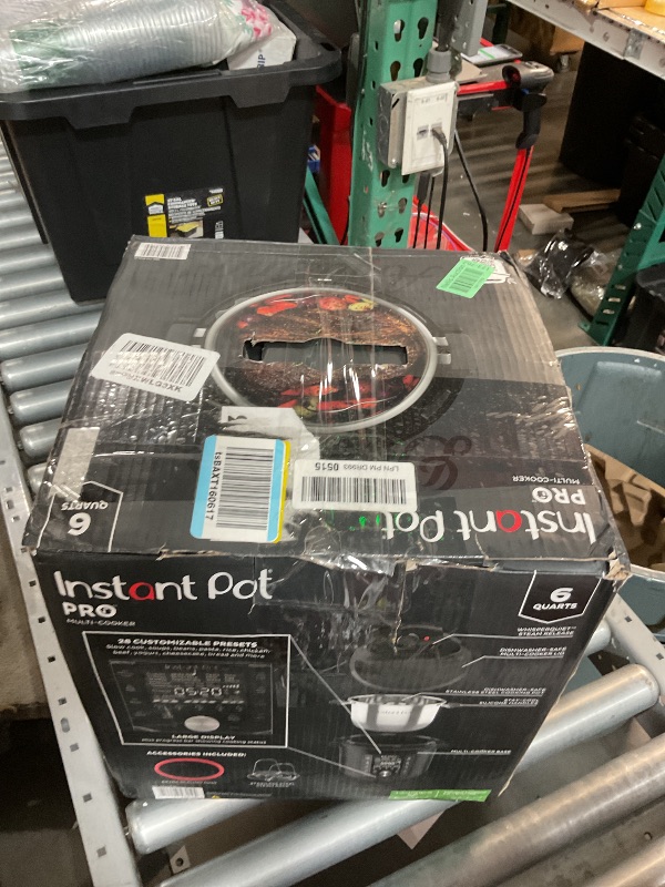 Photo 1 of Instant Pot Pro 10-in-1 Pressure Cooker, Slow Cooker, Rice/Grain Cooker, Steamer, Sauté, Sous Vide, Yogurt Maker, Sterilizer, and Warmer, Includes App With Over 800 Recipes, Black, 6 Quart