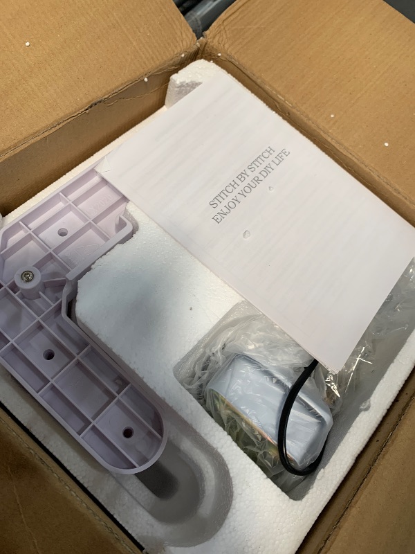 Photo 1 of Industrial Serger Sewing Machine, Heavy-Duty Metal Frame Overlock Machine with 3-4 Stitch Capability, Overlocker Sewing Machine with LED Light?12 Stitch Patterns, 1,250 Stitches Per Minute, White