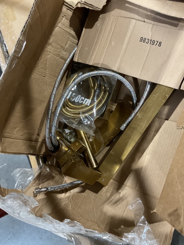 Photo 1 of (Parts only)RUMOSE Tub Filler Freestanding Bathtub Faucet Brushed Gold Floor Mount Tub Faucet Waterfall Bathtub Filler