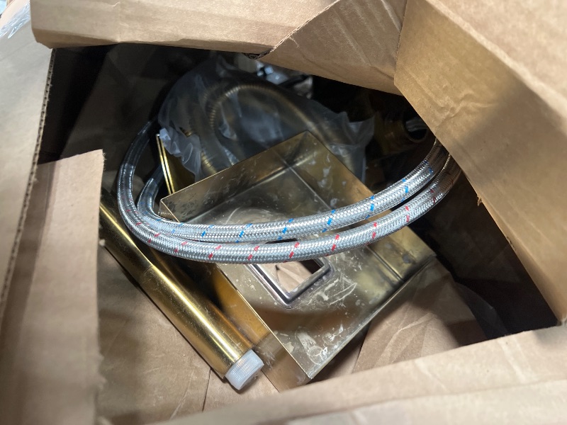 Photo 1 of (Parts only)RUMOSE Tub Filler Freestanding Bathtub Faucet Brushed Gold Floor Mount Tub Faucet Waterfall Bathtub Filler