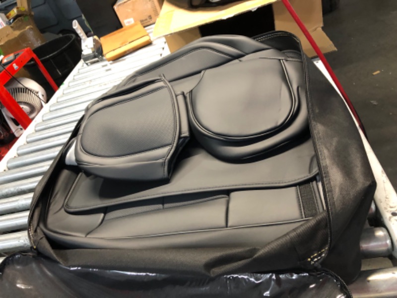 Photo 1 of ***DAMAGED - SLASHED WITH BOX CUTTER - SEE PICTURES - LIKELY MISSING PARTS***
Coverado Car Seat Covers Full Set, Seat Covers for Cars, Black Car Seat Cover, Car Seat Protector Waterproof, Nappa Leather Car Seat Cushion, Car Seat Covers Front Seats and Bac