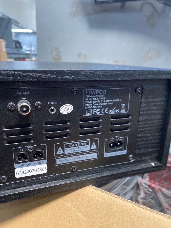 Photo 1 of (Unfunctional, for parts) Home CD Stereo Shelf System,100W Hi-Fi Bookshelf Speskers System (CD Player, FM Radio, Wireless Bluetooth, USB Playback, AUX, Headphone Jack)