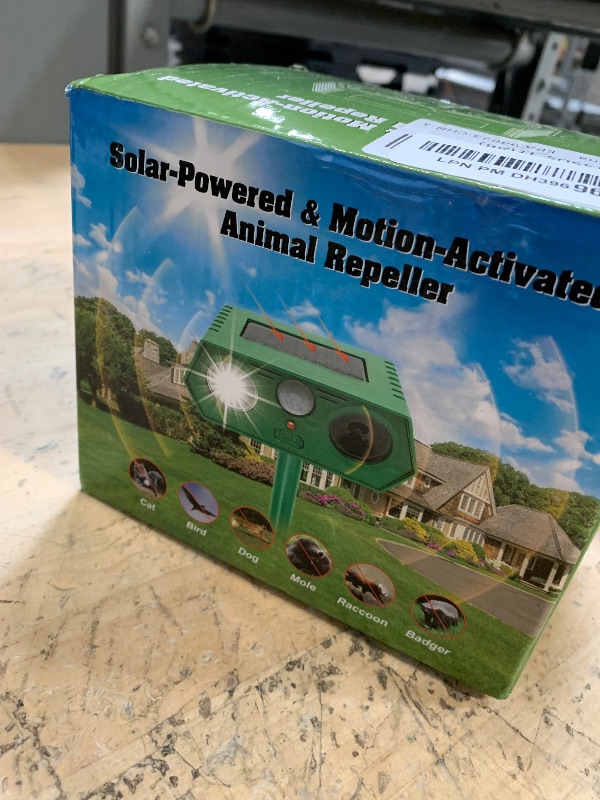 Photo 1 of 2 Pack Solar Animal Repellent Ultrasonic Animal Deterrent Outdoor with Motion Sensor & Flash Light for Deer Squirrel Cat Skunk Rabbit Dog Raccoon, Waterproof Cat Repellent Dog Repellent for Yard Lawn
