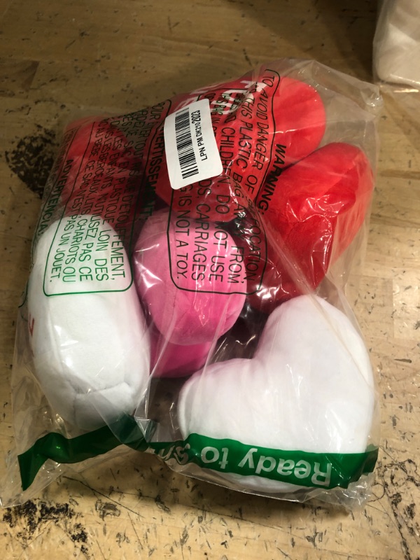 Photo 1 of Kathfly 16 Pcs Conversation Heart Plushies Candy Heart Pillow Heart Plush Toys Heart Stuffed Conversation Hearts Decoration for Party Supplies(White, Pink, Red)