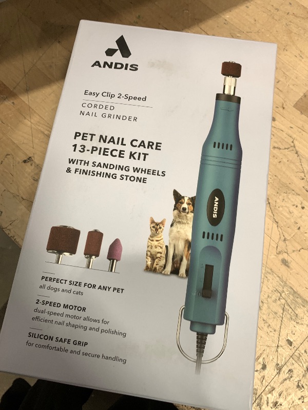 Photo 1 of Andis 66820 EasyClip 2-Speed Pet Nail Grinder, Blue