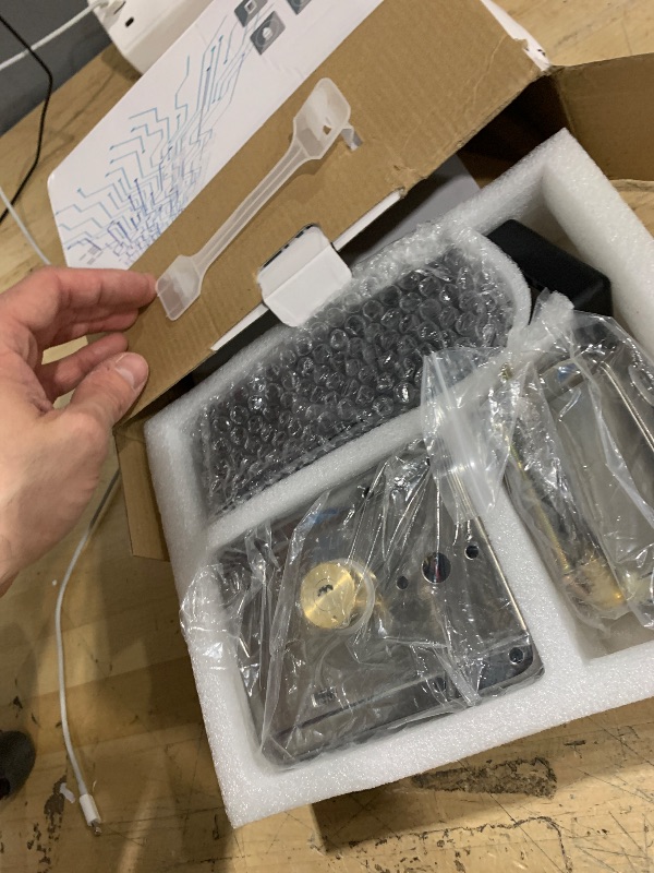 Photo 1 of smart latch double gate lock, electronic gate latch for outdoor fence, waterproof keyless smart rim lock, electric double sided keypad locks, Fingerprint, Passcode, Key, IC Card, Tuya App