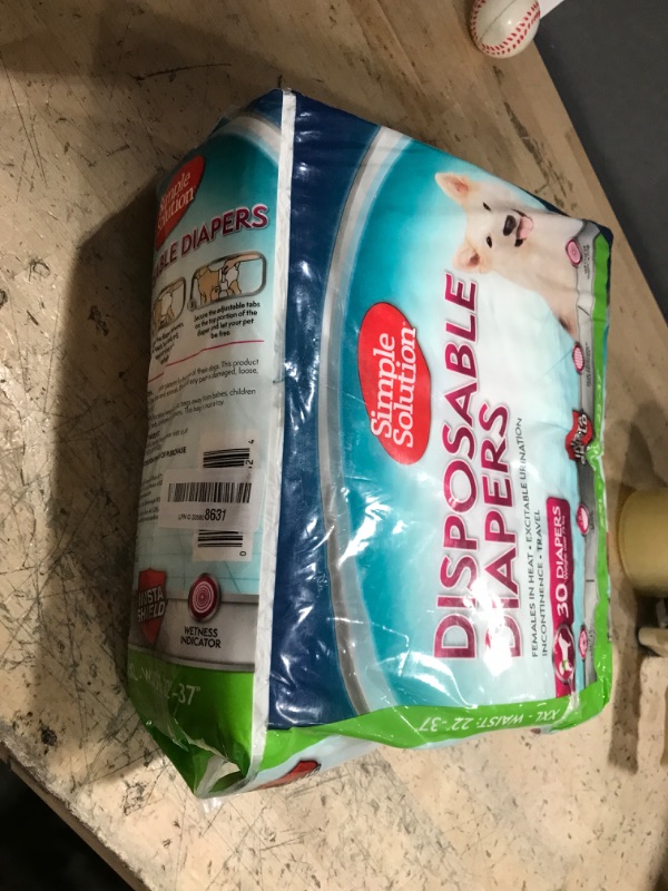 Photo 1 of Simple Solution Dog Diapers Female, Dog Diapers, Potty Training, Super Absorbent, Breathable, Wetness Indicator for Urination, 22-37 Inch Waist, (XXL, 30ct)