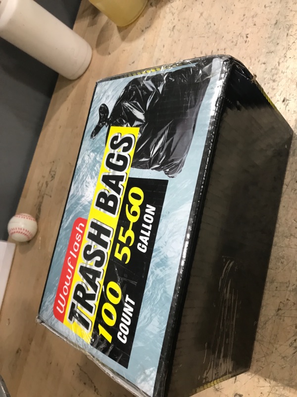 Photo 1 of 100 Count 55-60 Gallon Black Trash Bags