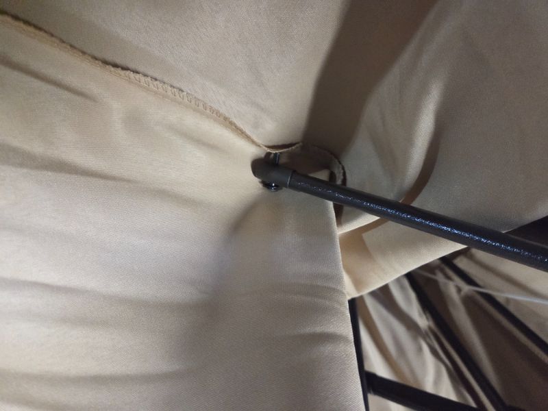 Photo 1 of ***DAMAGED - ONE OF THE UMBRELLA LIMBS IS BROKEN - SEE PICTURES***
Blissun 9' Outdoor Patio Umbrella, Outdoor Table Umbrella, Yard Umbrella, Market Umbrella with 8 Sturdy Ribs, Push Button Tilt and Crank (Tan)