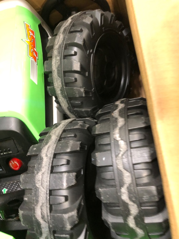 Photo 1 of 24V Ride On Tractor with Trailer, Ride on Toys for Kids, Dual 200W Motors, 3-Speed, Remote Control, USB/MP3/Bluetooth, LED Lights, Safety Belt, 1.86-4.97 MPH