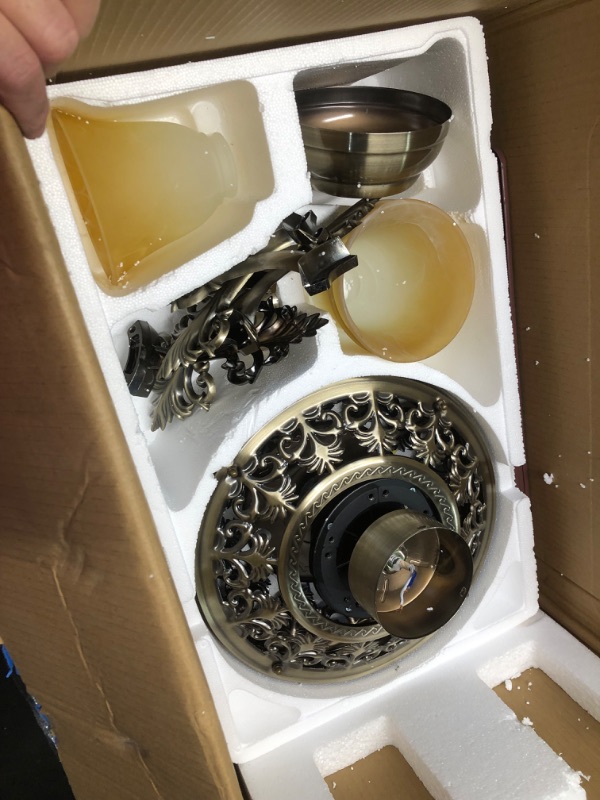 Photo 1 of FINXIN Indoor Ceiling Fan Light Fixtures LED 52 Ceiling Fans for Bedroom,Living Room,Dining Room Including Motor,Light,3/5-Blades,Remote Switch (New Bronze)