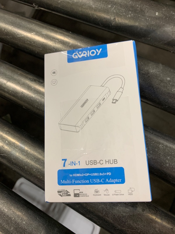 Photo 1 of USB C to Dual HDMI Adapter, Multi Display Docking Station Dual Monitor with 2 HDMI, Displayport, 100W PD, 3 USB Ports, USB C Hub Multiport Dongle Compatible with MacBook/Dell/HP/Lenovo Laptops