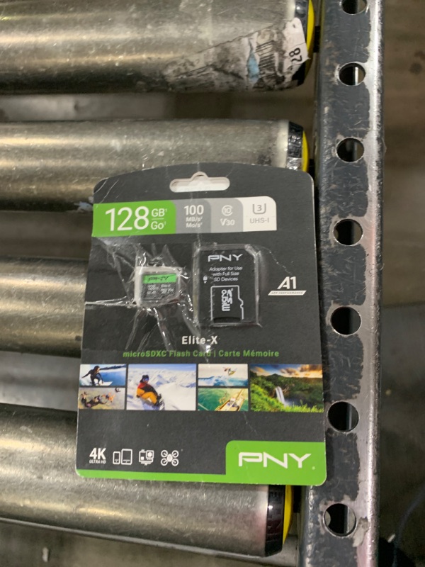 Photo 1 of PNY 128GB Elite-X Class 10 U3 V30 microSDXC Flash Memory Card - 100MB/s, Class 10, U3, V30, A1, 4K UHD, Full HD, UHS-I, microSD