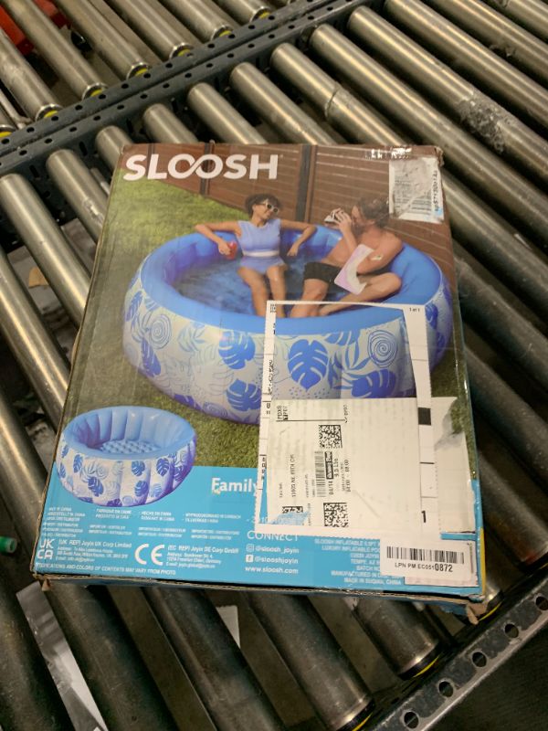 Photo 1 of SLOOSH Inflatable Swimming Pool,5.5ft x 20 Inch Full-Sized Blow Up Durable Thickened Luxury Above Ground Family Pool with Comfortable Backrest for Summer Water Party Backyard Garden Lawn,Blue