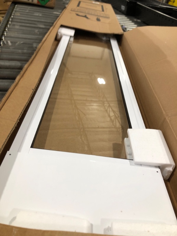Photo 1 of PetSafe Doggy Door for Sliding Glass Doors, Adjustable Height 91 7/16" to 96", No-Cut DIY Install, Aluminum Panel, Ideal for Renters, for Medium Dogs Up to 40 lb, (White, Medium)