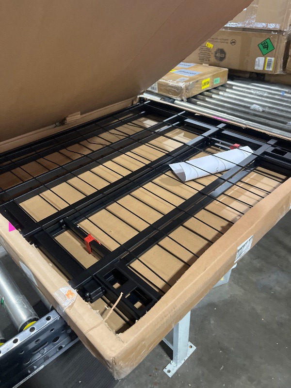 Photo 1 of Amazon Basics Bed Frame with Storage, Foldable Metal Platform, Sturdy Steel, No Box Spring Needed, 18 inches High, Tool-Free Setup, Twin Size, Black