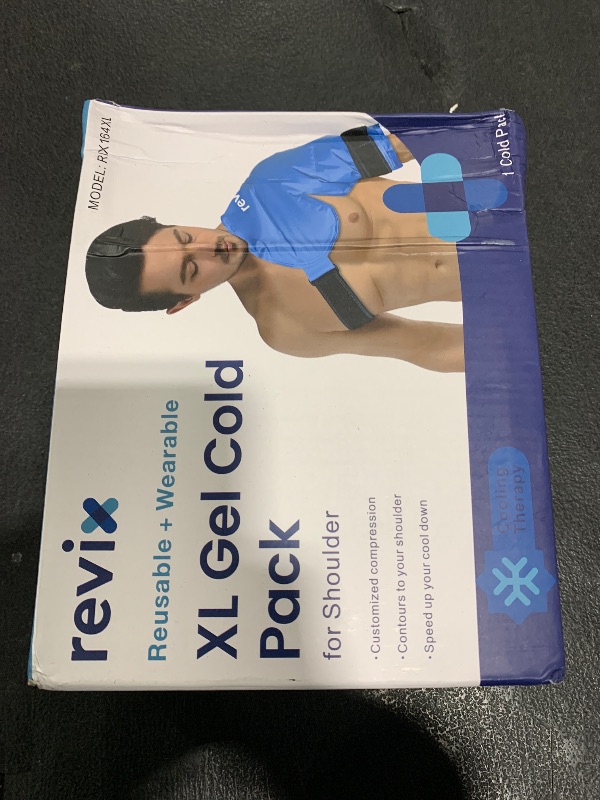 Photo 1 of REVIX XL Shoulder Ice Pack for Rotator Cuff Reusable Gel Cold Wrap for Shoulders Injuries and Surgery, Soft Plush Lining, Flexible and Long Lasting