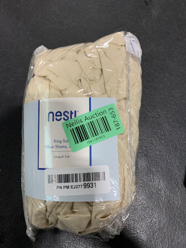 Photo 1 of Nestl Soft Pillow Shams Set of 2 - Double Brushed Microfiber Pillow Covers - Hotel Style Premium Bed Pillow Cases, with 1.5” Decorative Flange, King 20"x36" - Cream