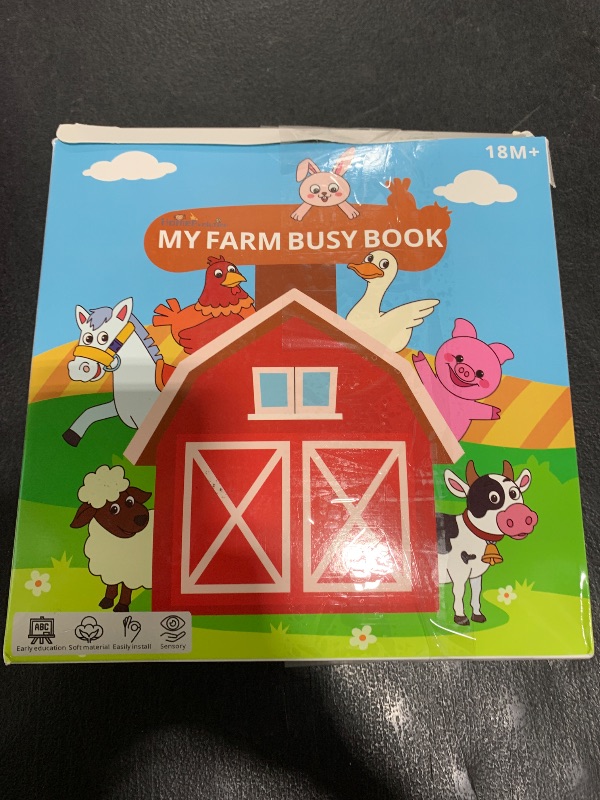 Photo 1 of Farm Busy Book for Toddlers 1-3, Montessori Busy Board for 1 Year Old, Fine Motor Skills Quiet Activity Book – Educational Learning for Boys and Girls, Travel-Themed Toy for Airplane and Car