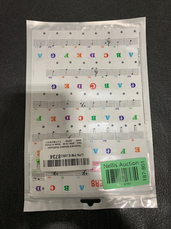 Photo 1 of Piano Keyboard Stickers for 88/61/54/49/37 Key, Bold Large Letter Piano Stickers for Learning, Removable Piano Keyboard Letters, Notes Label for Beginners and Kids, Multicolor