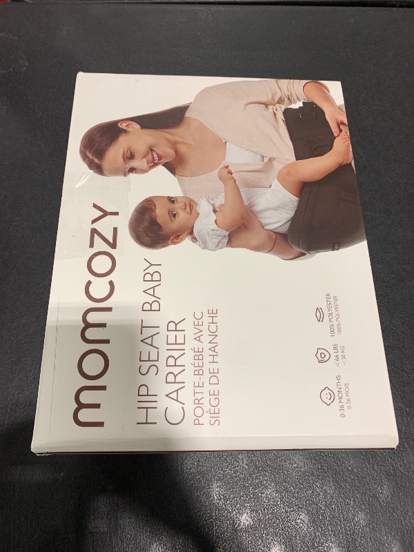 Photo 1 of Momcozy Hip Seat Baby Carrier - Adjustable Waistband with Original 3D Belly Protector, Ergonomic Carrier with Various Pockets for Newborns & Toddlers up to 45lbs (Black, Medium)