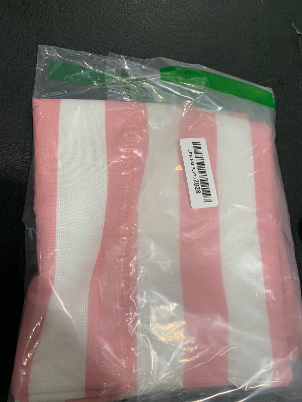 Photo 1 of ALAGEO Outdoor Waterproof Pillow Covers for Patio Furniture Pink and White Stripes Decorative Throw Pillow Cover Solid Striped Pillowcases Set of 2 Cushion Case for Sofa Couch Chair 18 x 18 in
