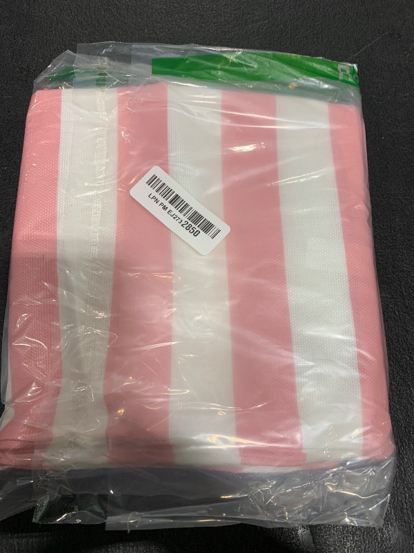 Photo 1 of ALAGEO Outdoor Waterproof Pillow Covers for Patio Furniture Pink and White Stripes Decorative Throw Pillow Cover Solid Striped Pillowcases Set of 2 Cushion Case for Sofa Couch Chair 18 x 18 in