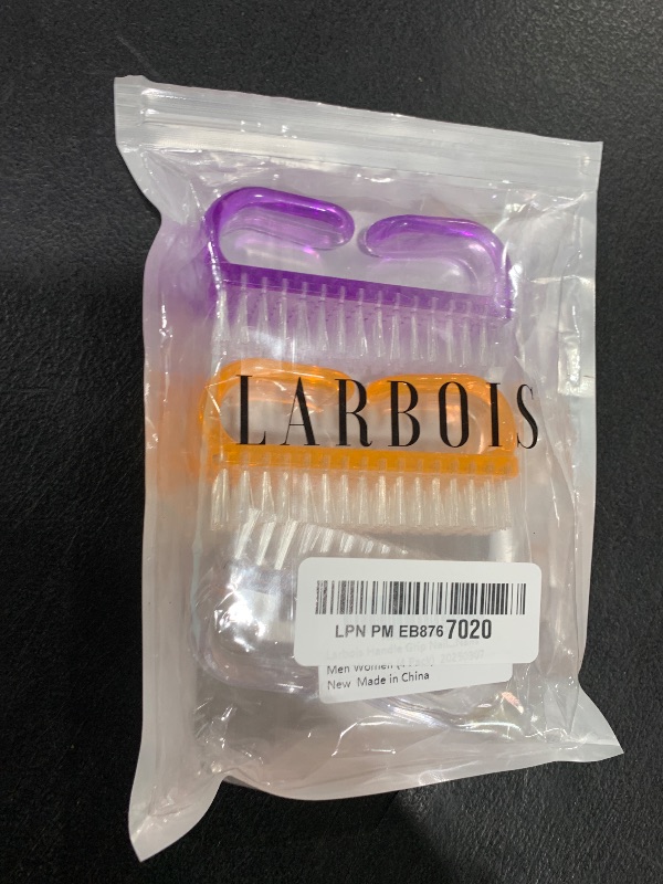 Photo 1 of Larbois Handle Grip Nail Brush, Nail Brushes Hand Fingernail Brush Cleaner Scrubbing Kit Pedicure for Toes and Nails Men Women (4 Pack)