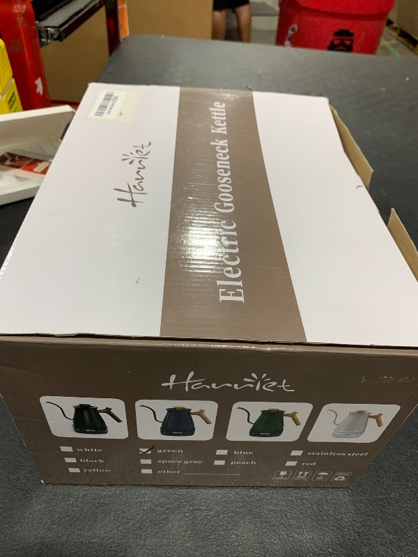 Photo 1 of Harriet Gooseneck Electric Kettle with Temperature Control & Bult-in Timer - 1200W Fast Heating, 0.8 Liter, Wood Handle, Stainless Steel Electric Water Kettle for Pour Over Coffee and Tea, Green