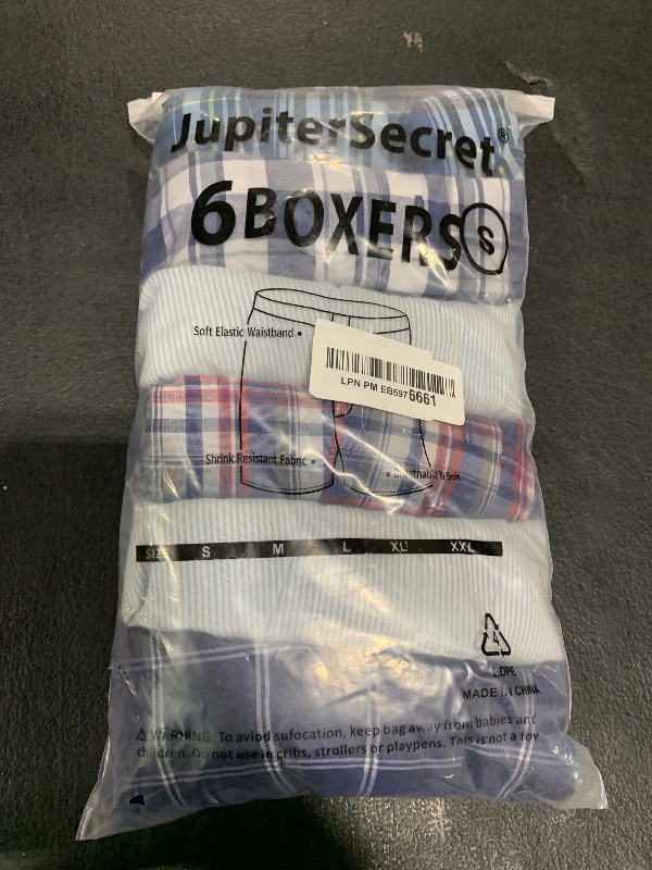 Photo 1 of JupiterSecret Men's Woven Boxers Underwear Pack Cotton Boxer Shorts Assorted Colors sz small 