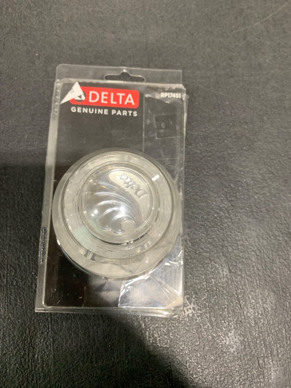Photo 1 of Delta Faucet RP17451 Single Clear Knob Handle Kit with Button and Set Screw for Tub/Shower Chrome, 2-1/2" H x 2-1/8" W