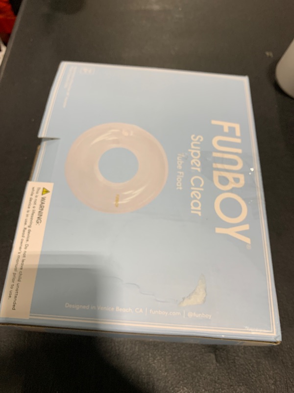 Photo 1 of FUNBOY Giant Super Clear Inftlatable Ring Tube Float, 48" Transparent Oversized Design with Cup Holder