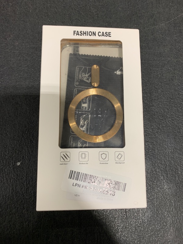 Photo 1 of Misea Magnetic for iPhone 15 Pro Max Case with MagSafe [Never Yellowing] [Military Grade Drop Protection] Full Camera Lens Protector Plating Soft Clear Phone Case for Women Girls, Gold