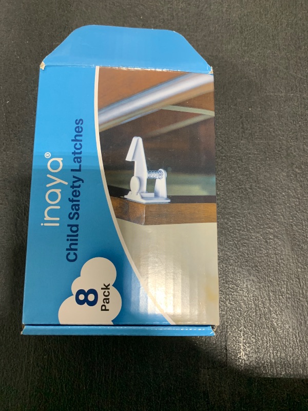 Photo 1 of Inaya Cabinet Locks Baby Proofing - Child Proof Drawer Locks - Child Safety Cabinet Latches with 3M Adhesive Easy Installation - No Drilling or Extra Screws (8 Pack)
