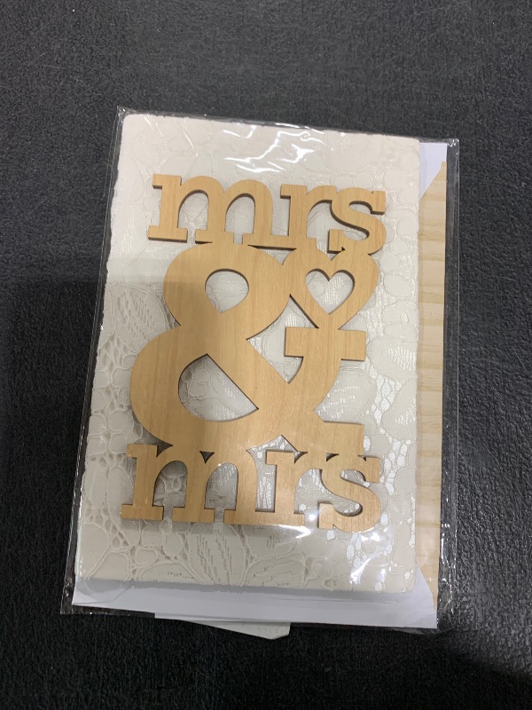 Photo 1 of Hallmark Signature Wedding Card for Lesbian Couple (Wood Mrs. And Mrs.)