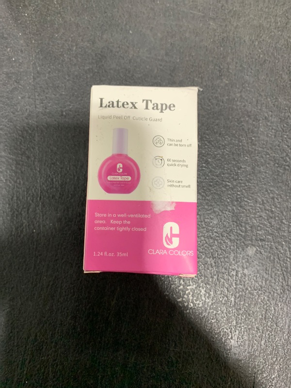 Photo 1 of Clara Colors Liquid Latex for Nails, 35ML Upgraded Fast Drying Latex Nail Polish Barrier Peel Off for Various Nail Art Latex Tape Peel Off for Nail Cuticle Guard Protector with Tweezers