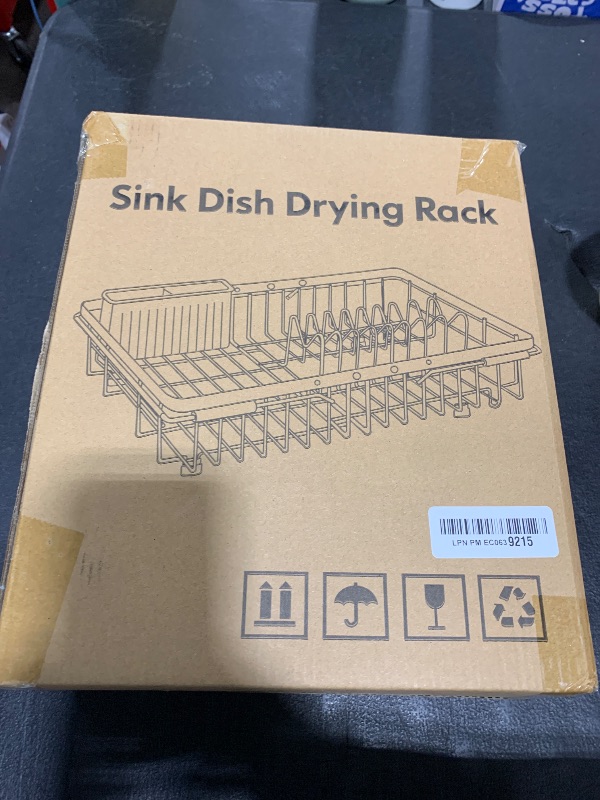 Photo 1 of JASIWAY Dish Drying Rack in Sink, Expandable Stainless Steel Dish Drainer for Kitchen Sink, Dish Strainer for Inside Sink, Over Sink Dish Rack with Utensil Holder, 11.8''W x 13.1''~16.6''L,Silver