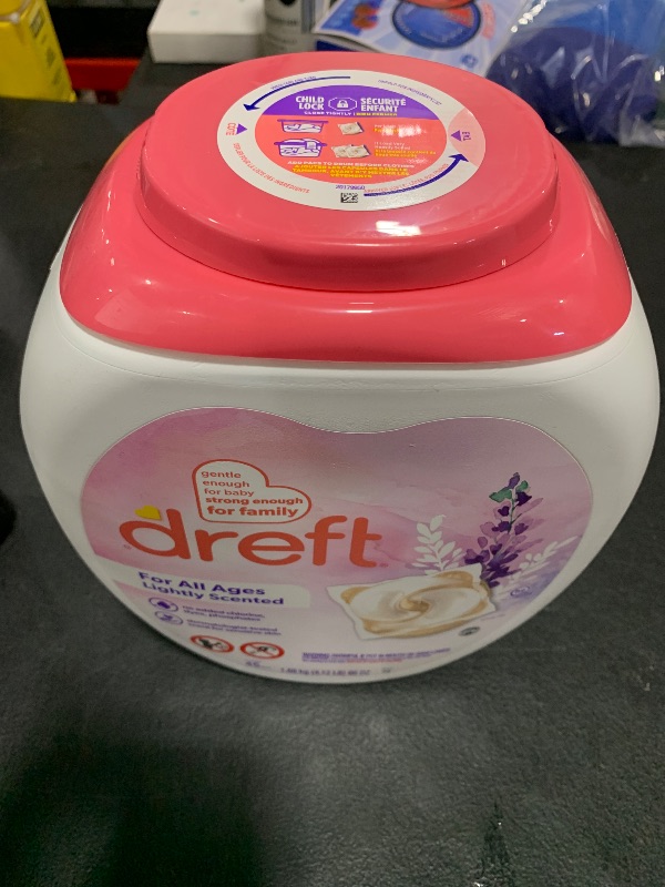 Photo 1 of Dreft Laundry Detergent XL Pacs, Light Scent, Lavender, 45 Count