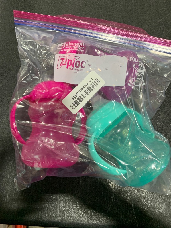 Photo 1 of Nuby Clik-It Grip N' Sip Soft Spout No-Spill Training Sippy Cup with Handles - (3-Pack) 10 oz - 4+ Months - Aqua/Purple/Pink