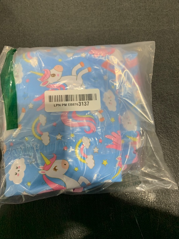 Photo 1 of Girls Rash Guard Swimsuit Size 7-8 Unicorns Pink Blue UPF 50+ Sun Protection Two Pieces Swimming Set with Swim Shorts Beachwear for 7 Year Old Little Girl