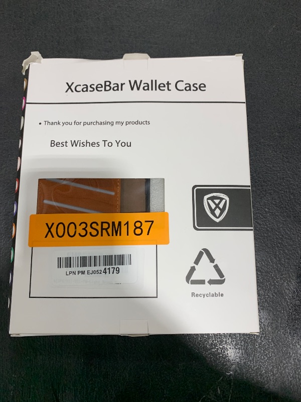 Photo 1 of XcaseBar for iPhone X/XS Wallet case with Zipper Credit Card Holder?RFID Blocking?, Flip Folio Book PU Leather Phone case Shockproof Cover Women Men for iPhone X/XS case Light Brown