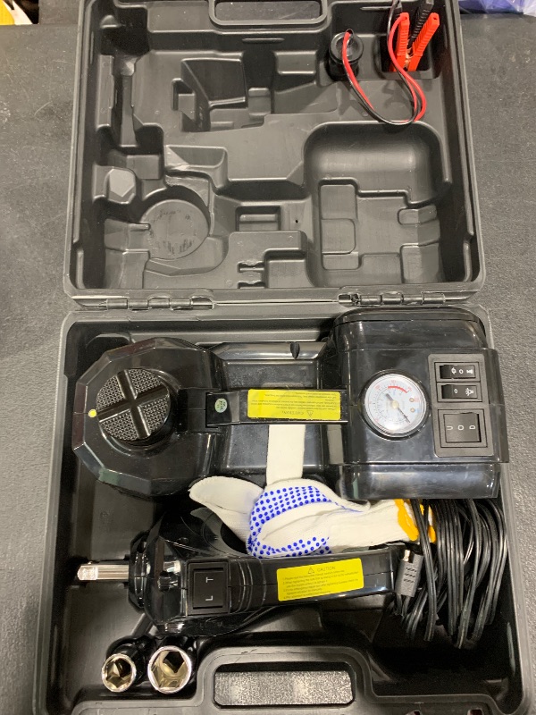 Photo 1 of E-HEELP Electric Car Jack Kit 5Ton 12V Hydraulic Car Jack Lift (Lifting Range: 6.1~17.7 inch) with Electric Impact Wrench for SUV MPV Sedan Truck Change Tires Garage Repair