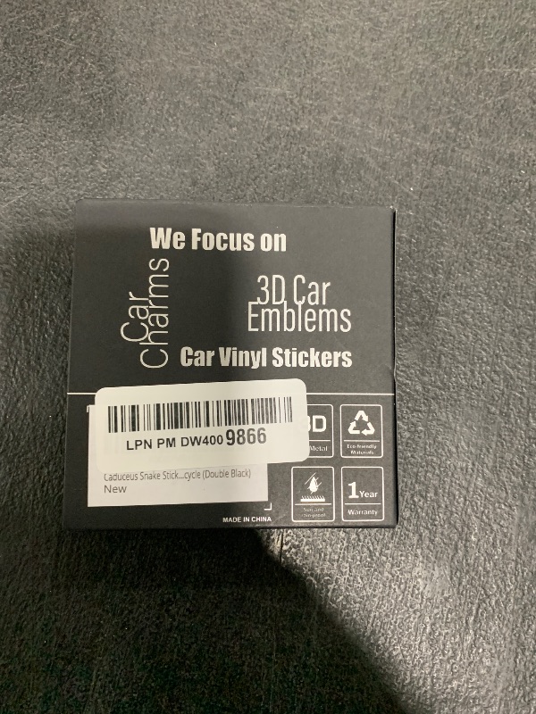 Photo 1 of Caduceus Snake Stick Wings Metal Sticker for Car, Snake Decal, Medical Emergency Zinc Alloy Emblem, for Automobile, Motocycle (Double Black)