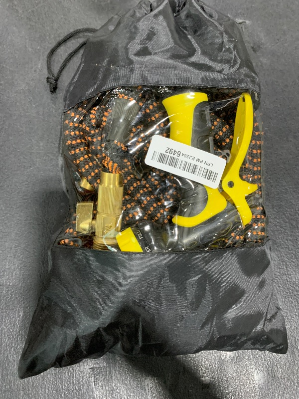 Photo 1 of Expandable Garden Hose 50 ft, New Flexible Water Hose 50ft with 10 Function Spray Nozzle, Solid Brass Fittings, Reinforced Latex Core, Strong Fabric, Lightweight, No Kink, Retractable Hoses