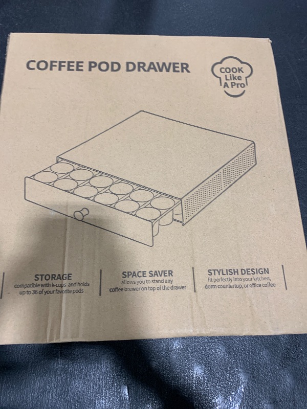 Photo 1 of Goldlion K Cup Holder Sliding Tray Pull out Coffee Pod Organizer Rolling K Cup Organization Storage Drawer Countertop Maker Stand Rack Capsules Compatible with Keurig Accessories, Black