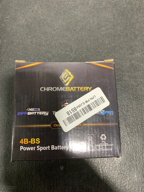 Photo 1 of Pirate Battery 4B-BS Maintenance Free Replacement Battery for Suzuki and Yamaha Motorcycle: 12 Volts, 3 Amps, 2.3 Ah, Tab Terminal