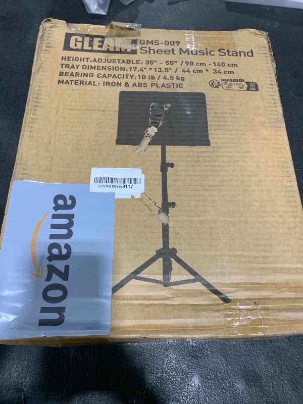 Photo 1 of GLEAM Sheet Music Stand - Full Metal with Carrying Bag, Phone Holder, Sheet Music Folder and Clip, 5 in 1 Desktop Book Stand