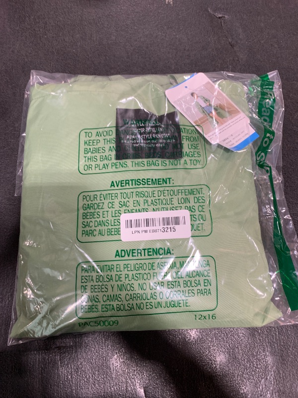 Photo 1 of Women's Stylish Long Rain Poncho Waterproof Rain Coat with Hood and Multi Color Pattern (wasabi green, M)